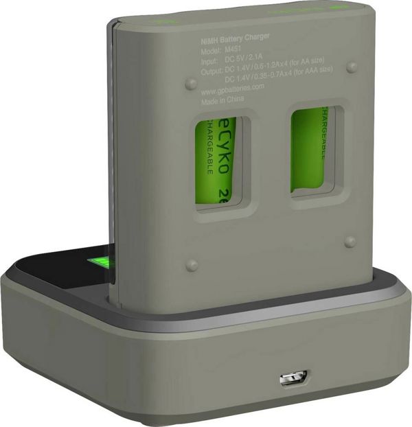 Φορτιστής Μπαταριών GP ReCyko B451 + D451 USB, Ταχυφορτιστής για Μπαταρίες AA και AAA (130M451CD270AAC4)