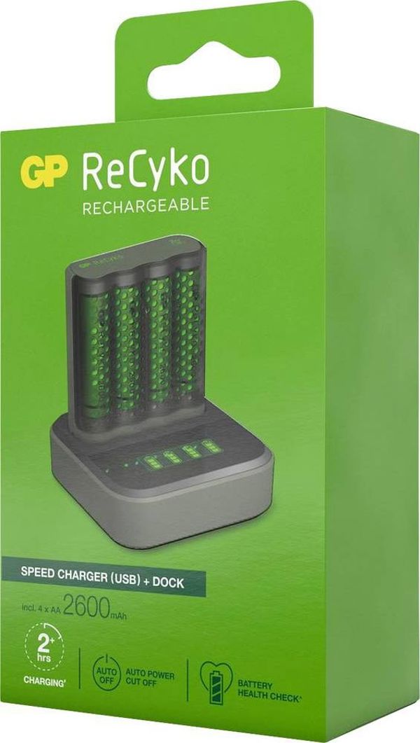 Φορτιστής Μπαταριών GP ReCyko B451 + D451 USB, Ταχυφορτιστής για Μπαταρίες AA και AAA (130M451CD270AAC4)