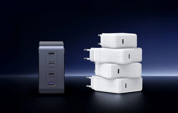 Ladowarka sieciowa Ugreen Nexode S 140W, GaN, 3x USB-C + USB (szara)