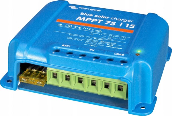 Victron Energy Ρυθμιστής Φόρτισης BlueSolar MPPT 75/15, Ηλιακός Ελεγκτής Φόρτισης 12V/24V 15A