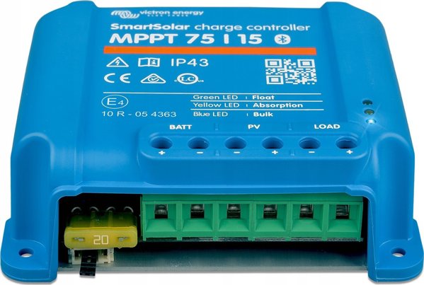 Victron Energy Ρυθμιστής Φόρτισης BlueSolar MPPT 75/15, Ηλιακός Ελεγκτής Φόρτισης 12V/24V 15A