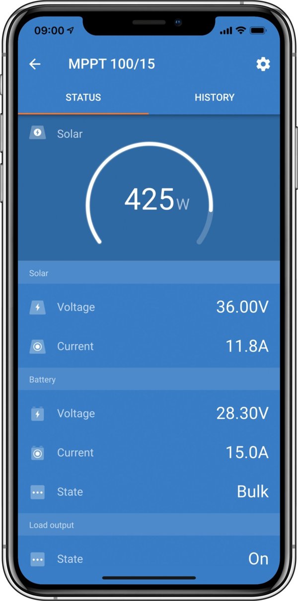 Victron Energy Ρυθμιστής Φόρτισης BlueSolar MPPT 75/15, Ηλιακός Ελεγκτής Φόρτισης 12V/24V 15A