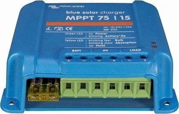 Victron Energy Ρυθμιστής Φόρτισης BlueSolar MPPT 75/15, Ηλιακός Ελεγκτής Φόρτισης 12V/24V 15A
