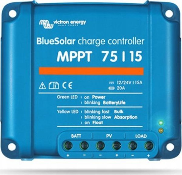 Victron Energy Ρυθμιστής Φόρτισης BlueSolar MPPT 75/15, Ηλιακός Ελεγκτής Φόρτισης 12V/24V 15A