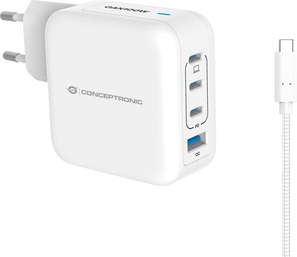 Conceptronic Φορτιστής 4 θυρών 100W, 3xUSB-C, 1xUSB-A 1.5m ws