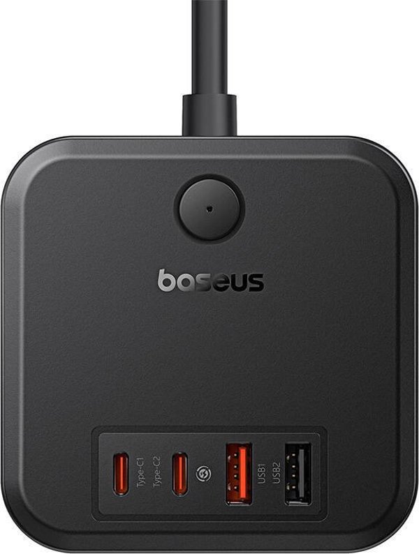 Baseus PowerCombo Cube Πολύπριζο 3AC+2U+2C 30W με Καλώδιο 1.5m EU - Μαύρο