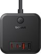 Baseus PowerCombo Cube Πολύπριζο 3AC+2U+2C 30W με Καλώδιο 1.5m EU - Μαύρο