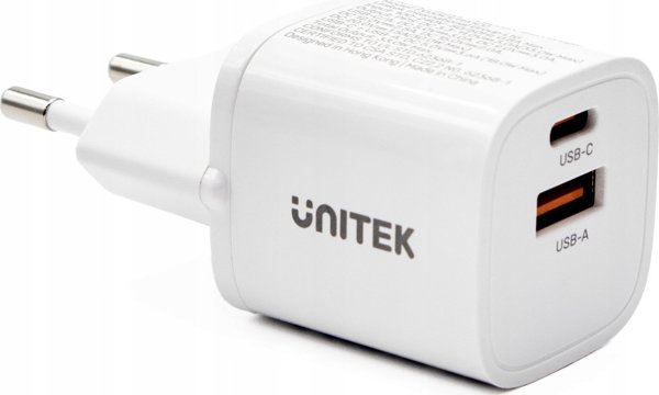 Unitek Φορτιστής Τοίχου 33W, 1x USB-A & 1x USB-C, QC 3.0, Λευκός