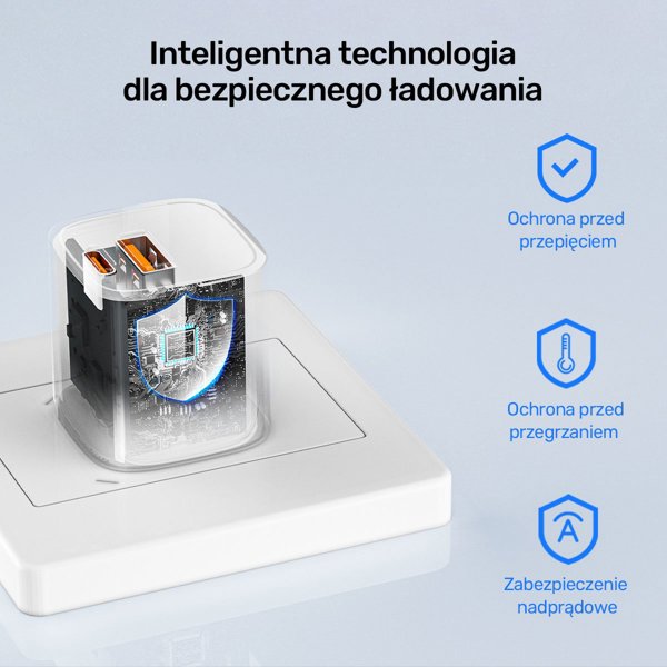 Unitek Φορτιστής Τοίχου 33W, 1x USB-A & 1x USB-C, QC 3.0, Λευκός