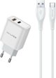 Ladowarka Awei AWEI lad. siec. PD81T-EU 22.5W + kabel USB + USB-C biala/white GaN