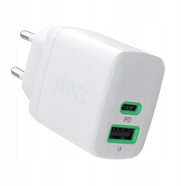 Φορτιστής Τοίχου Green Cell PowerSource Duo30, 30W, USB-C & USB-A, Power Delivery, QC3.0, Λευκός
