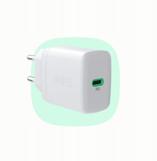 Φορτιστής Τοίχου Green Cell PowerSource Duo30, 30W, USB-C & USB-A, Power Delivery, QC3.0, Λευκός