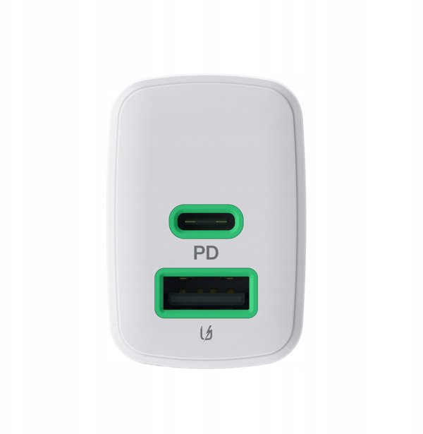 Φορτιστής Τοίχου Green Cell PowerSource Duo30, 30W, USB-C & USB-A, Power Delivery, QC3.0, Λευκός