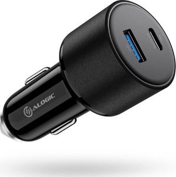 Alogic Φορτιστής Αυτοκινήτου 100W, 2 Θυρών USB-C & USB-A, Ταχείας Φόρτισης