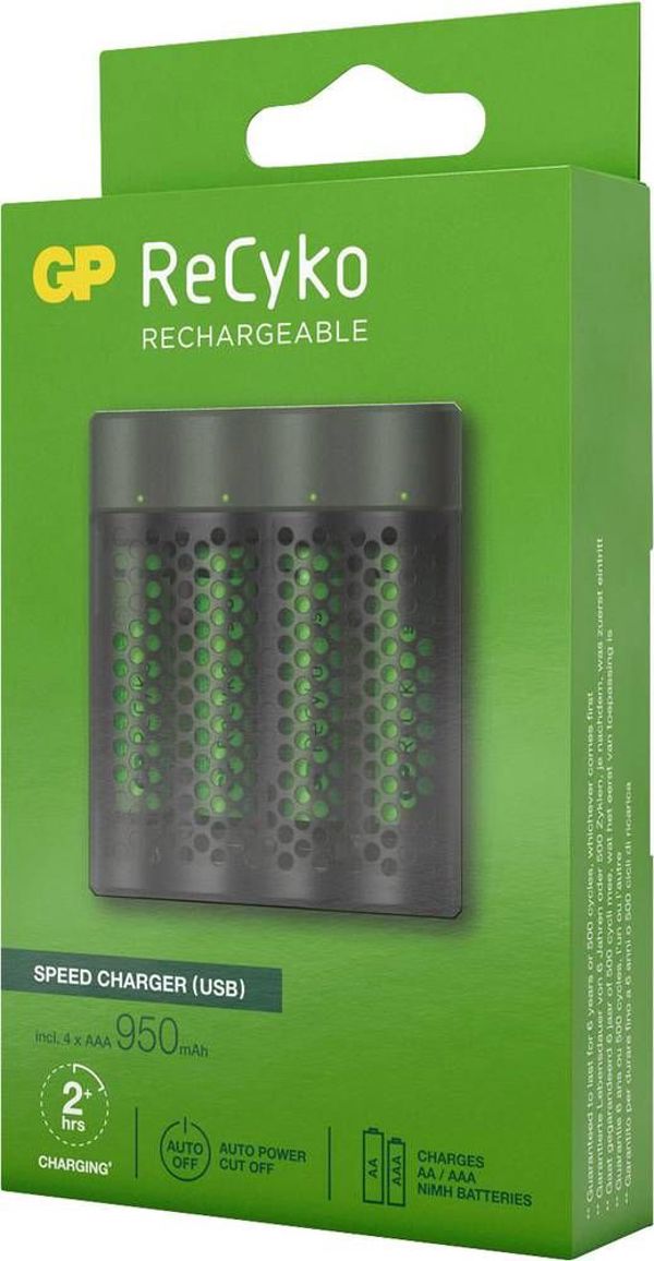 Φορτιστής Μπαταριών GP ReCyko M451 USB, Ταχείας Φόρτισης για 2 ή 4 Μπαταρίες AA/AAA με Ενδείξεις LED