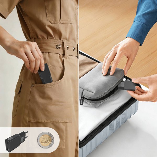 Φορτιστής δικτύου 4smarts FlatPlug Duos 30W GaN USB-C/USB-A μαύρος