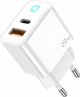 Ladowarka Jellico JELLICO ladowarka sieciowa EU11 PD 20W 1xUSB-C + 1xUSB QC3.0 Biay