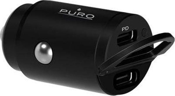 Puro Φορτιστής Αυτοκινήτου Mini 2x USB-C 30W Power Delivery - Μαύρο (PUR404BLK)