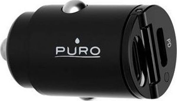 Puro Φορτιστής Αυτοκινήτου Mini 2x USB-C 30W Power Delivery - Μαύρο (PUR404BLK)