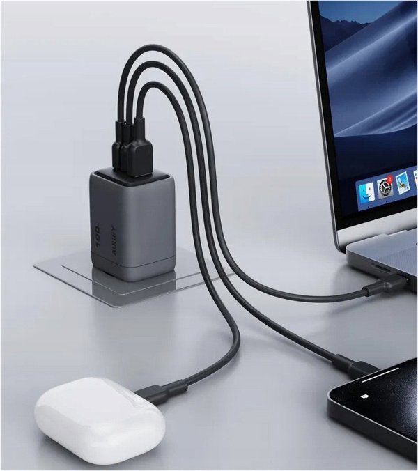 Aukey PA-C5 Φορτιστής Τοίχου 100W, Γκρι, 689323788217