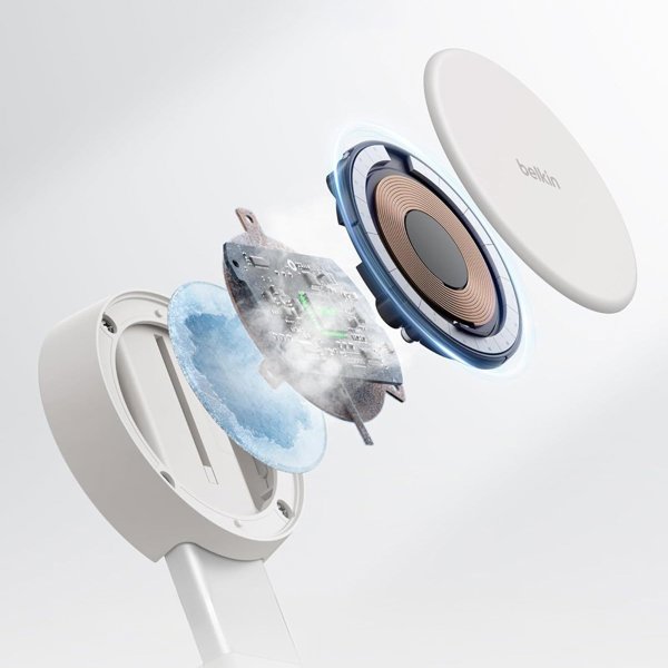 Belkin Φορτιστής UltraCharge 25W Qi2, Ασύρματη Βάση Φόρτισης, Λευκό