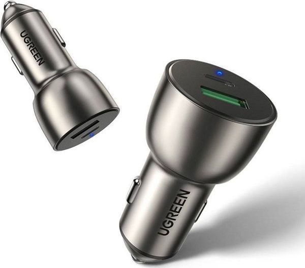 Ugreen CD213 Φορτιστής Αυτοκινήτου 36W, 1x USB-A QC 3.0 & 1x USB-C PD, Αλουμίνιο, Γκρι