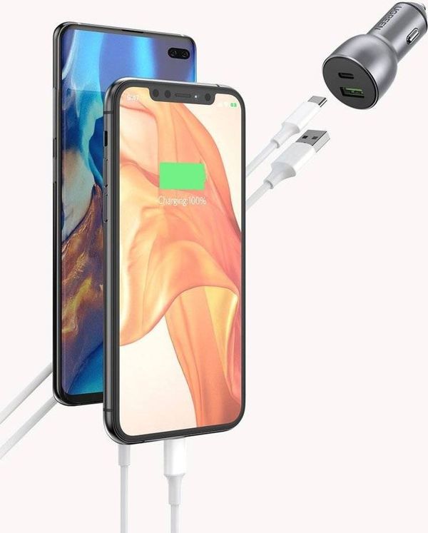 Ugreen CD213 Φορτιστής Αυτοκινήτου 36W, 1x USB-A QC 3.0 & 1x USB-C PD, Αλουμίνιο, Γκρι