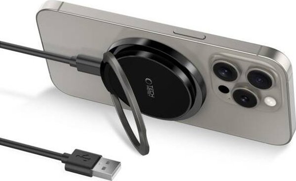 Tech-Protect QI15W-A33 Μαγνητικός Ασύρματος Φορτιστής MagSafe 15W, Μαύρος, Καλώδιο 1m