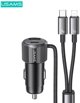 Usams ladowarka samochodowa YT Series CC287 66W USB-A i USB-C z kablem 2w1 USB-C/Lightning matowa