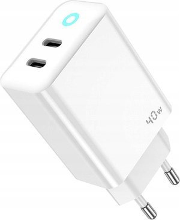 Jellico Φορτιστής δικτύου EU19 GaN PD 40W 2xUSB-C Λευκός