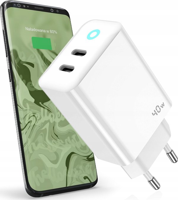 Jellico Φορτιστής δικτύου EU19 GaN PD 40W 2xUSB-C Λευκός