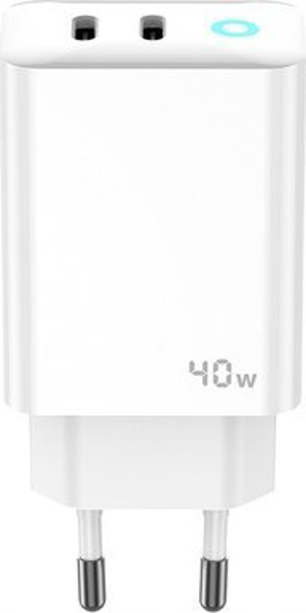 Jellico Φορτιστής δικτύου EU19 GaN PD 40W 2xUSB-C Λευκός