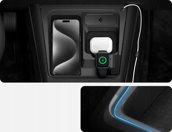 Spigen Tesla 3-in-1 Ασύρματος Φορτιστής & Βάση Φόρτισης για Tesla Model 3 (2024) - Μαύρο