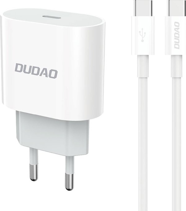 Dudao Φορτιστής Τοίχου A14EUC PD 20W USB-C με Καλώδιο Λευκός