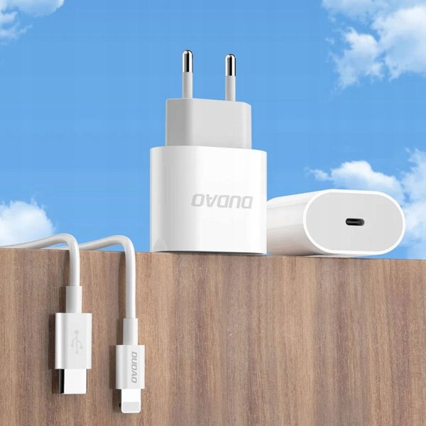 Dudao Φορτιστής Τοίχου A14EUC PD 20W USB-C με Καλώδιο Λευκός