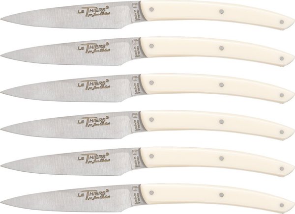 Laguiole Tradition Jean Dubost Laguiole 6 pcs. Knife Set, Acrylic Ivory