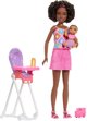 Κούκλα Barbie Skipper Νταντά με Καρεκλάκι Φαγητού και Μωρό, Σετ Παιχνιδιού JJB45/JKC16
