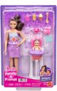 Κούκλα Barbie Skipper φροντίστρια με καρέκλα φαγητού και μωρό σετ παιχνιδιού JJB44/JKC16