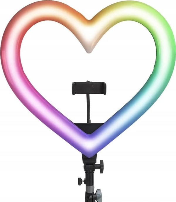 OEM LED δαχτυλίδι φωτισμού Ring / Heart Stream RGB 10 ιντσών με βάση και θήκη τηλεφώνου JM26-10