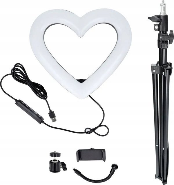OEM LED δαχτυλίδι φωτισμού Ring / Heart Stream RGB 10 ιντσών με βάση και θήκη τηλεφώνου JM26-10