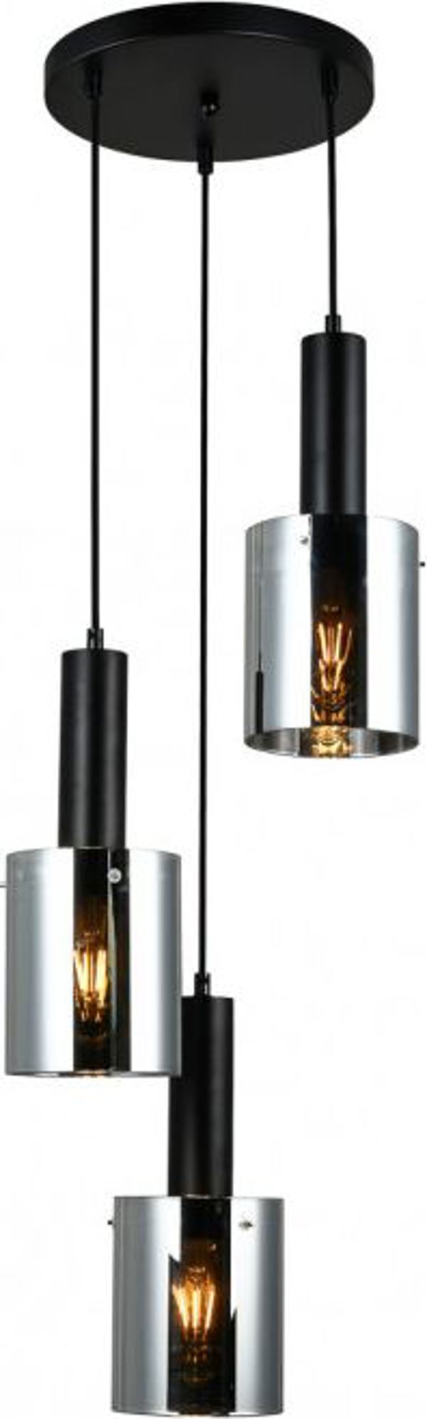 Lampa wiszaca Italux Sardo PND-5581-3A-BK+SG