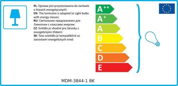 Lampa wiszaca Italux Zeno MDM-3844-1 BK