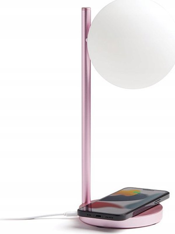Lexon Bubble Lamp Επιτραπέζιο Φωτιστικό LED 15W με Επαγωγικό Φορτιστή Ανοιχτό Ροζ LH70LP