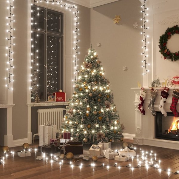 vidaXL Χριστουγεννιάτικα φωτάκια 400 LED, λευκό ψυχρό
