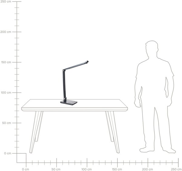 Lampka biurkowa Beliani Lampa biurkowa LED LEPUS Z czujnikiem ruchu Ciemnoszary