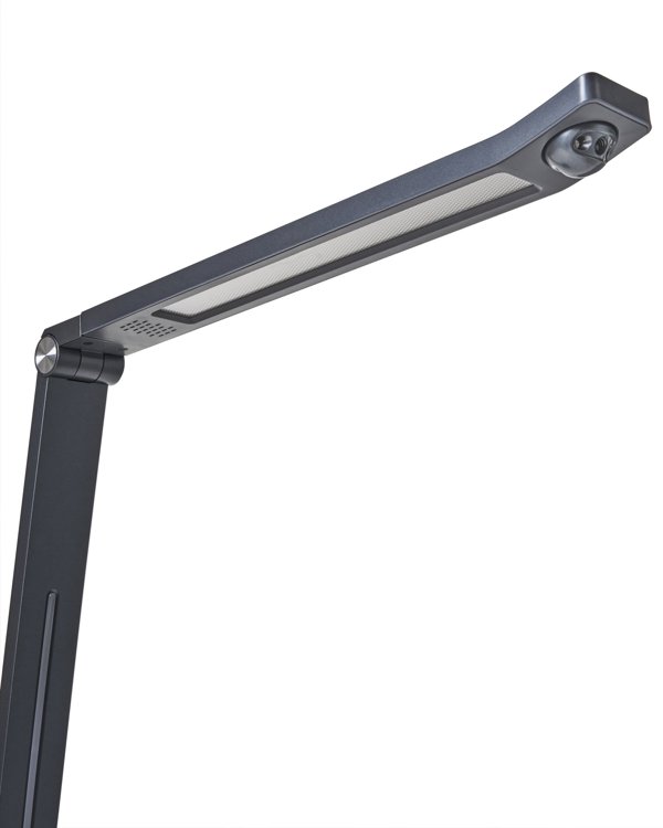 Lampka biurkowa Beliani Lampa biurkowa LED LEPUS Z czujnikiem ruchu Ciemnoszary