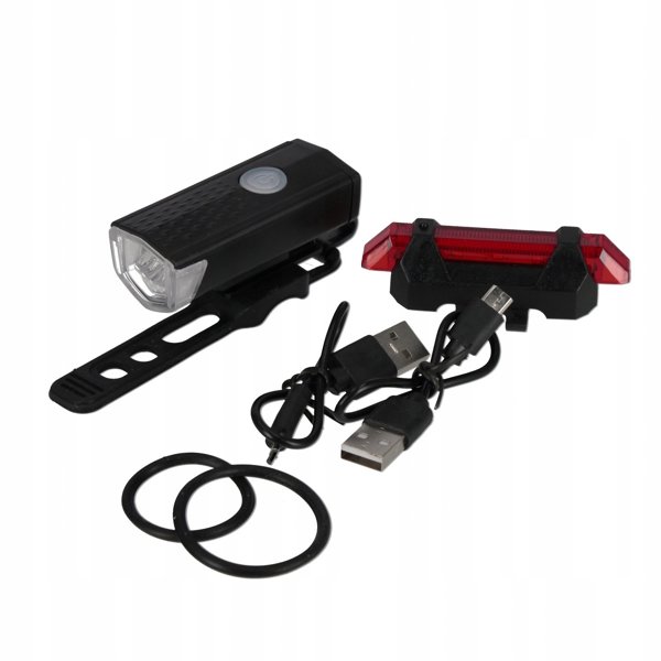 LAMPA ROWEROWA B/O USB TYL/PRZOD 10X16X5 MC W120