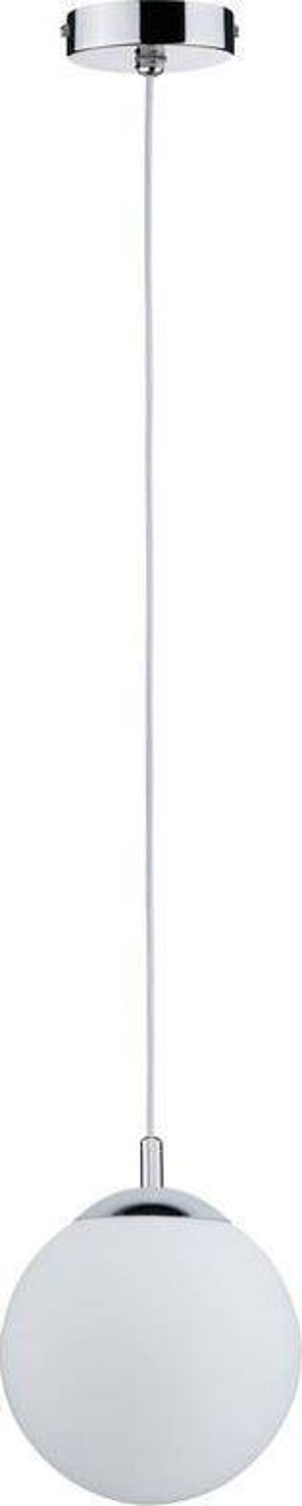 Κρεμαστό Φωτιστικό Paulmann Globe IP44 E27 20W, Σατινέ Γυαλί & Χρώμιο, 230V