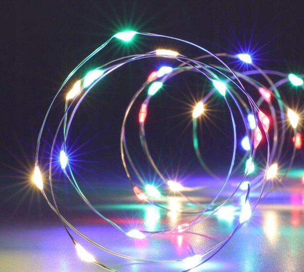 Λαμπάκια χριστουγεννιάτικου δέντρου Christmas decoration Λαμπάκια σύρματα με μπαταρία γιρλάντα 100 LED πολύχρωμα