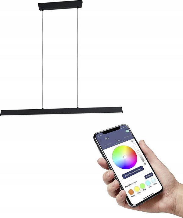 Φωτιστικό Οροφής EGLO Simolaris-Z, LED Smart, Αλουμίνιο & Ατσάλι, Μαύρο/Λευκό, Εσωτερικού Χώρου